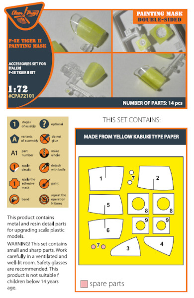 F5E Tiger II Double Sided painting mask (Italeri) CPA72101