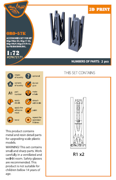 ORO-57K  Rocket pods for MiG19, MiG17, MiG21F, Su7  CPA72171