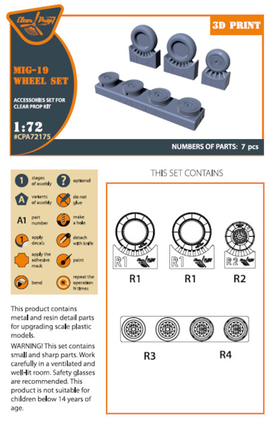 MiG19 Wheel set (Clear Prop)  CPA72175