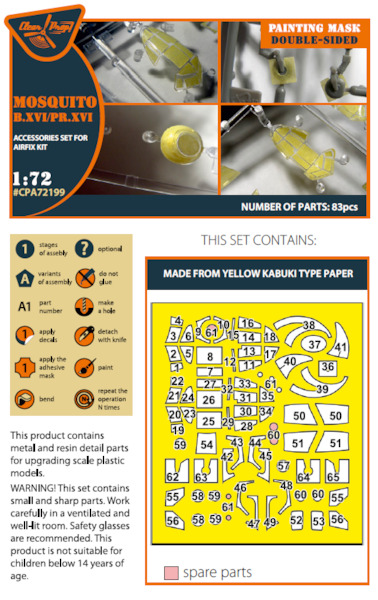 Mosquito B.XVI/PR. XVI Double Sided Masking Set (Airfix)  CPA72199