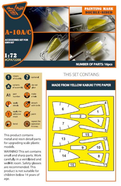 A10A/C Thunderbolt II Double sided painting mask (Great wall Hobbies) CPA72200