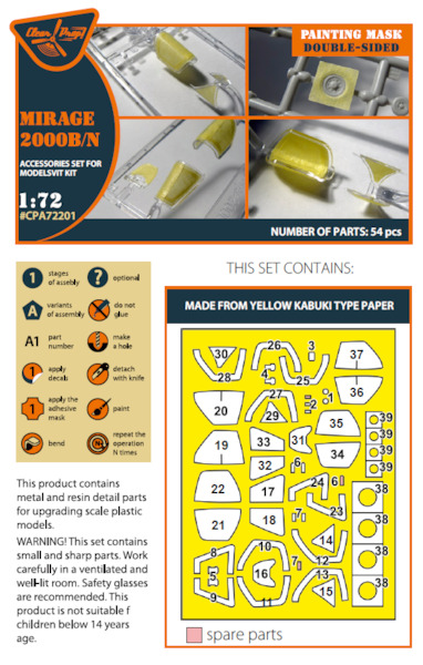 Mirage 2000B/N Double sided painting mask (Modelsvit)  CPA72201