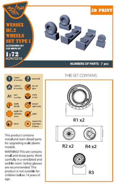 Westland Wessex HC2 wheel set type 1 (Airfix)  CPA72210