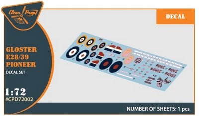 Gloster E28/39 Pioneer Decal Set  CPD72002