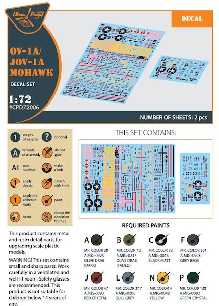 OV-1 A/JOV-1A Mohawk decal set CPD72006
