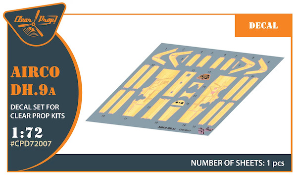 Airco DH9A-Wood simulation decal set (Clear Prop)  CPD72007