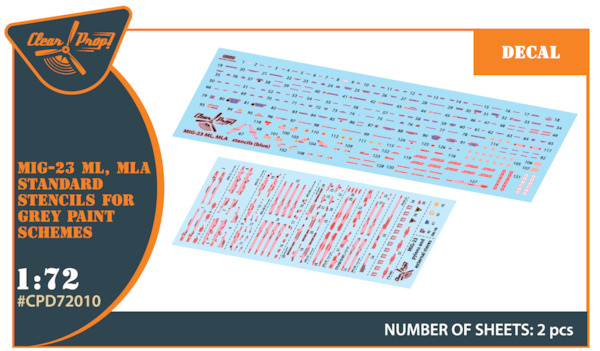 MiG-23ML, MLA, MLD, P, MLAE  standard stencils for grey paint schemes for CP kits and others  CPD72010