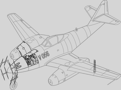 Messerschmitt Me262A-1a/V056 ()Tamiya) 4111