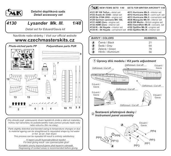 Lysander Detail set (Eduard/Gavia)  4130