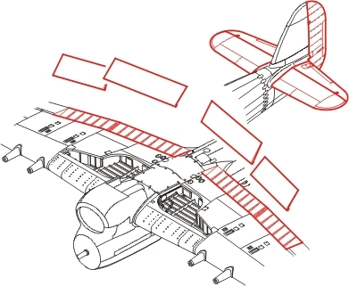 Hawker Typhoon Mk.I Control surfaces (Hasegawa)  4165