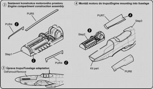 P51B Mustang engine set (Revell) 7063