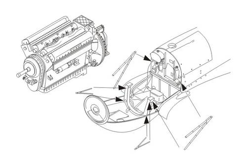 Spitfire MKVb engine set (Tamiya) CMK 4289
