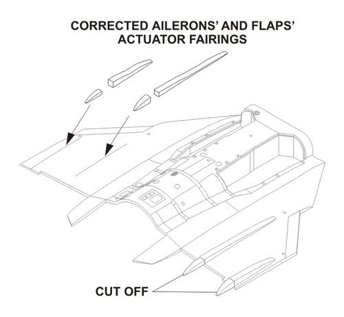 SAAB JAS39A/C Gripen Corrected Ailerons and flap actuators (Kitty Hawk)  CMK 4305