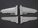 Martin B26F/G Marauder Control Surfaces set (Hasegawa) CMKA7179