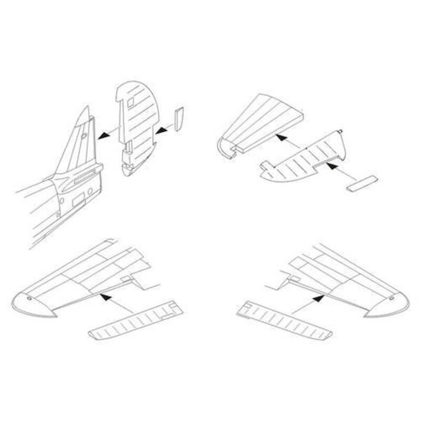 Curtiss P40E/M/N Control surfaces set (Academy)  CMK 7251