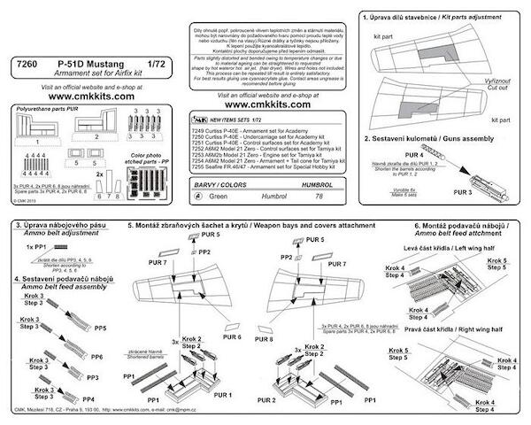 P51D Mustang Armament set (Airfix)  CMK 7260