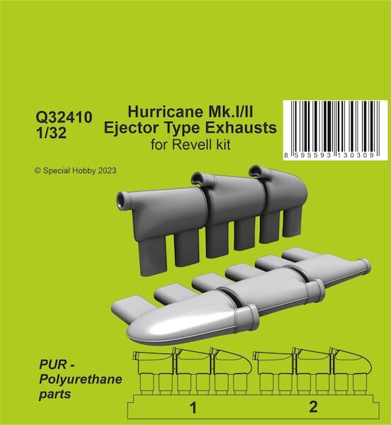 Hurricane Mk.I/II Ejector Type Exhausts (Revell)  CMK-Q32410