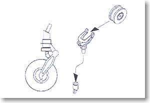 Mosquito tailwheel and Strut (Tamiya)  CMK-Q48114