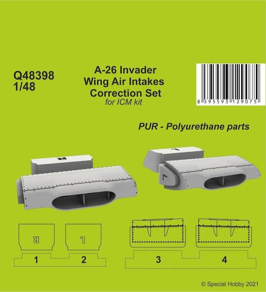 A-26 Invader Wings Air Intakes Correction Set (ICM)  CMK-Q48398