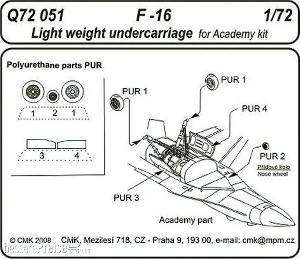 F16 Fighting Falcon light weight undercarriage CMK-Q72051