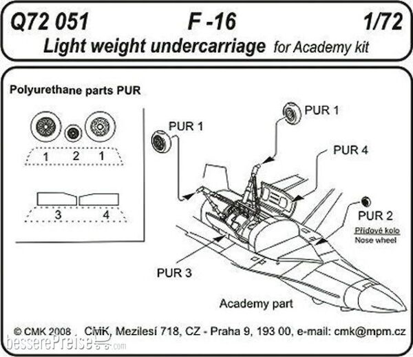 F16 Fighting Falcon light weight undercarriage  CMK-Q72051