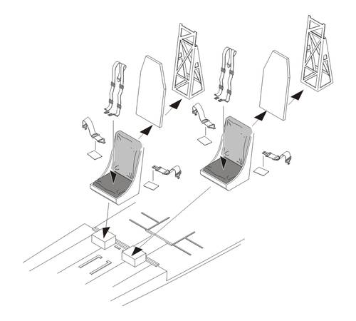 B17 Flying Fortress seats with Harness (Hasegawa, Academy, Revell)  CMK-Q72175