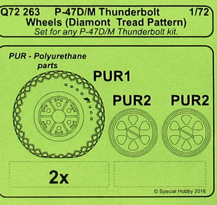 P47D/M wheels with Diamond Pattern tread CMK-Q72263