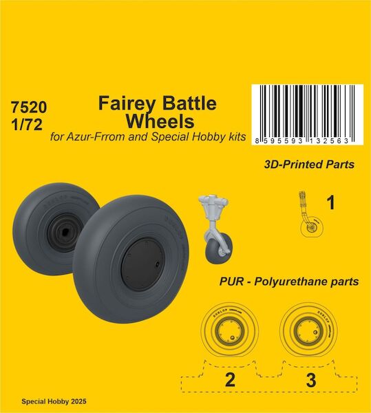 Fairey Battle Correction Wheels Set 1/72 / for FROMM, Special Hobby) CMK7520