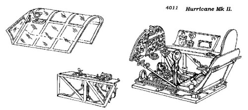 Hawker Hurricane MkII interior set (Hasegawa) CMKA4011