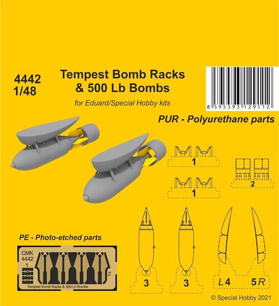 Hawker Tempest Bomb racks & 500Lb Bombs (Eduard/Special Hobby) CMKA4442