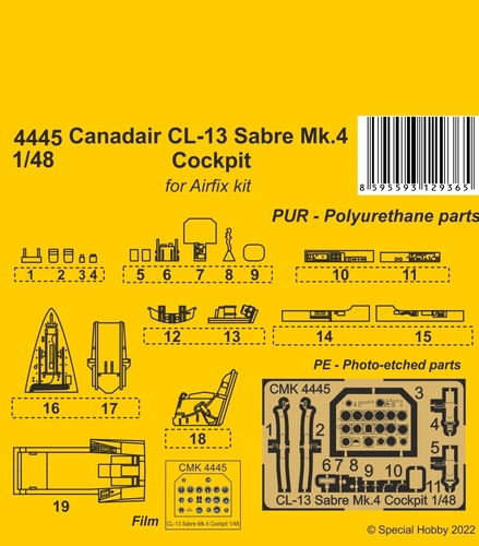 Canadair CL13 Sabre MKIV Cockpit (Airfix)  CMKA4445