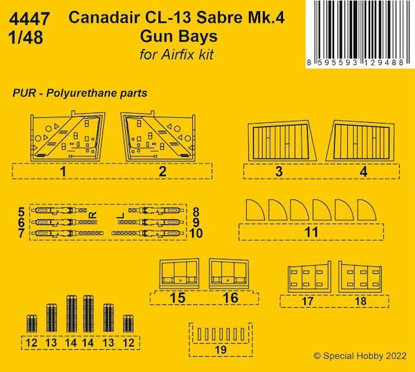 Canadair CL13 Sabre MKIV Gun Bays (Airfix) CMKA4447