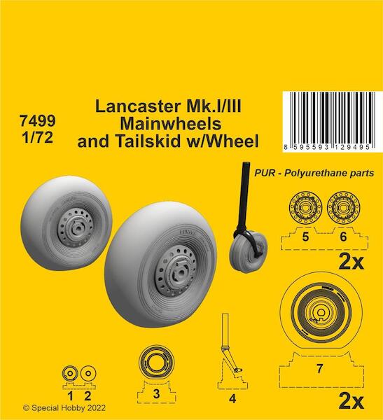 Lancaster MKI/III Mainwheels and tailwheel with fork (Hong Komg Models) CMKA4450