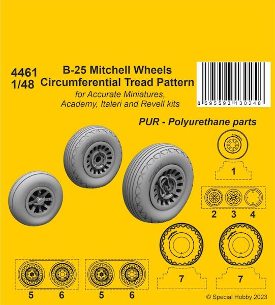 B-25 Mitchell Wheels/Circumferential Tread Pattern  CMKA4461