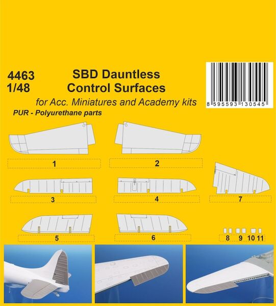 SBD Dauntless Control Surfaces (Acc. Miniatures, Academy) CMKA4463