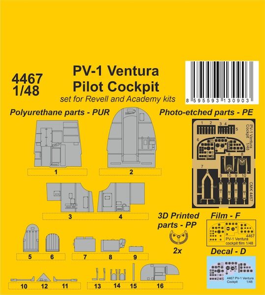 PV-1 Ventura Pilot Cockpit (Revell, Academy)  CMKA4467