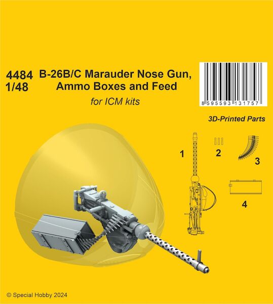 Martin B26B/C Marauder Nose Gun, Ammo Boxes and feed (ICM) cmka4484