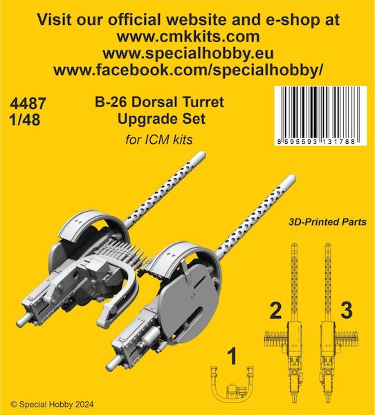 Martin B26B/C Marauder Dorsal turret upgrade set (ICM) cmka4487