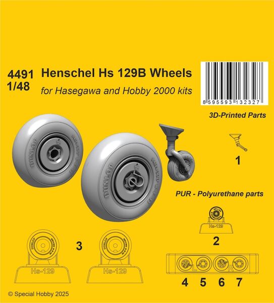 Henschel HS129B Wheels (Hasegawa, Hobby 2000)  cmka4491