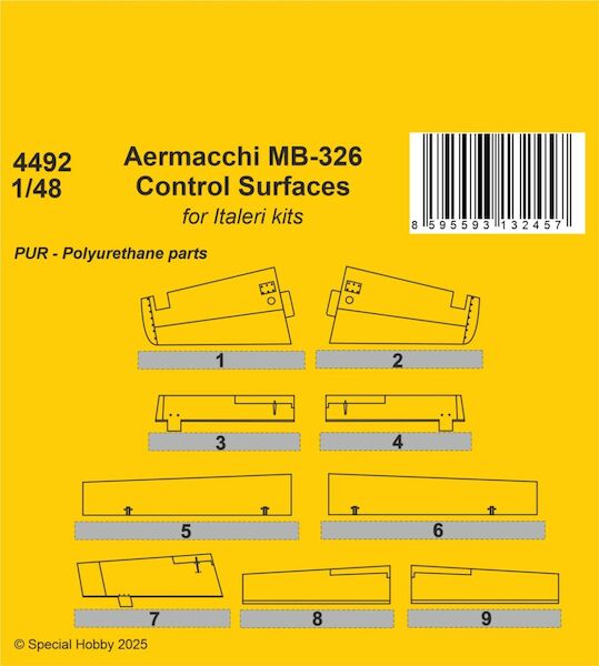 Aermacchi MB326 Control surfaces (Italeri/ESCI) cmka4492