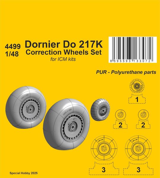 Dornier Do217K Correction Wheels Set  (ICM)  CMKA4499