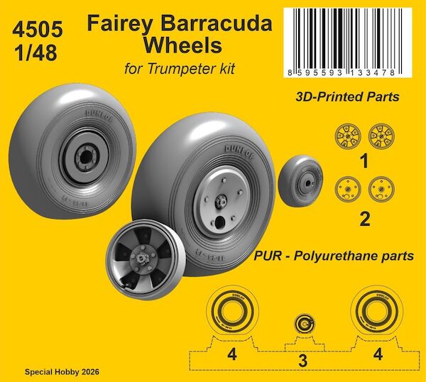 Fairey Barracuda Wheels (Trumpeter) CMKA4505