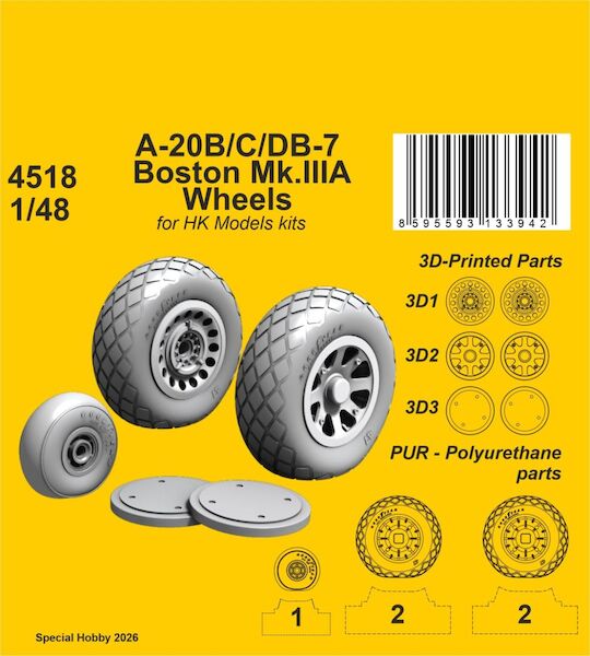 Douglas A20B/C DB7 Boston MKIIIa Wheels (HK Models) CMKA4518