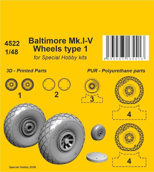 Baltimore Mk.I-V Wheels (Special Hobby) CMKA4522