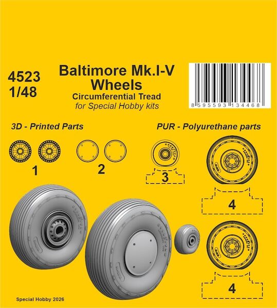 Baltimore Mk.I-V Wheels Circumferential tread (Special Hobby) CMKA4523