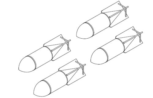 German SC250 Bombs (4x)  CMK 5065