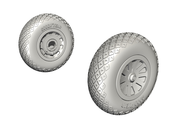 P51D Mustang wheels  with diamond and hole tread pattern (Revell)  CMKA5127