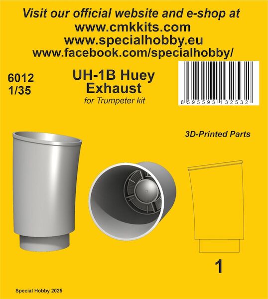 UH1B Huey Exhaust (Trumpeter) CMKA6012