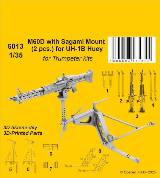 M60D with Sagami Mount (2 pcs.) for UH-1B Huey CMKA6013