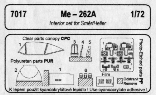Me262A Interior Detailset (Smer) CMKA7017